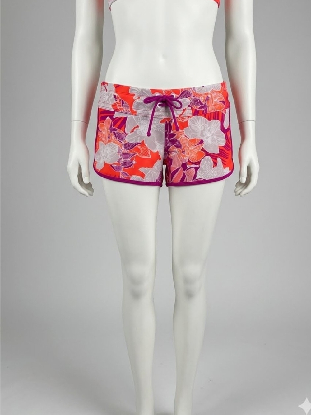 Athleta Floral Pink and Orange Women's Board Shorts